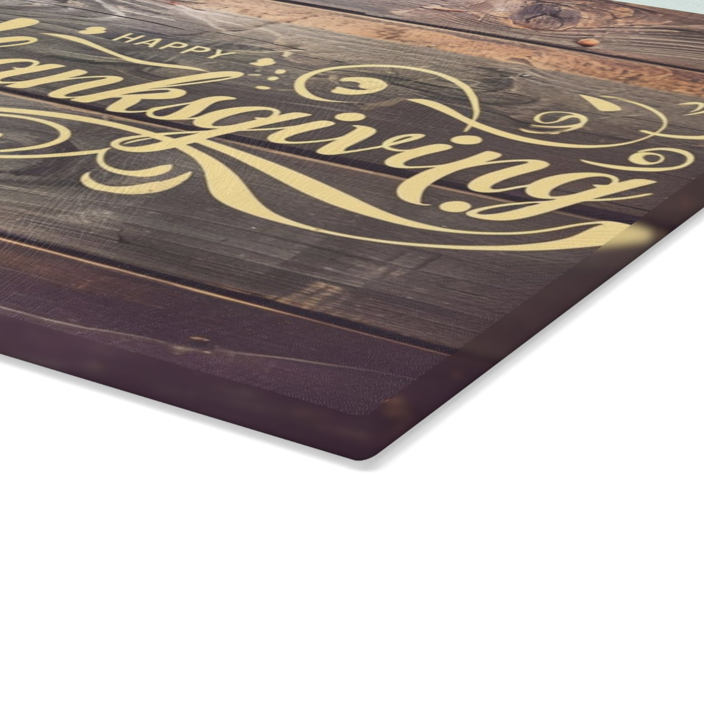 Thanksgiving Glass Cutting Board — Autumn Pumpkins & 'Happy Thanksgiving' Decorative Chopping Board