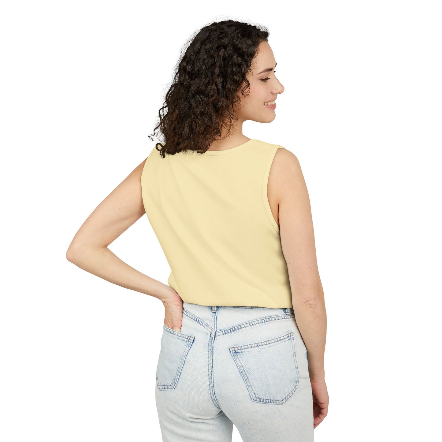 5-Star "WANTED" Garment-Dyed Tank Top, Unisex Summer Shirt, Gift for Him/Her, Trendy Casual Wear, Pool Party Outfit, Unique Graphic Tee