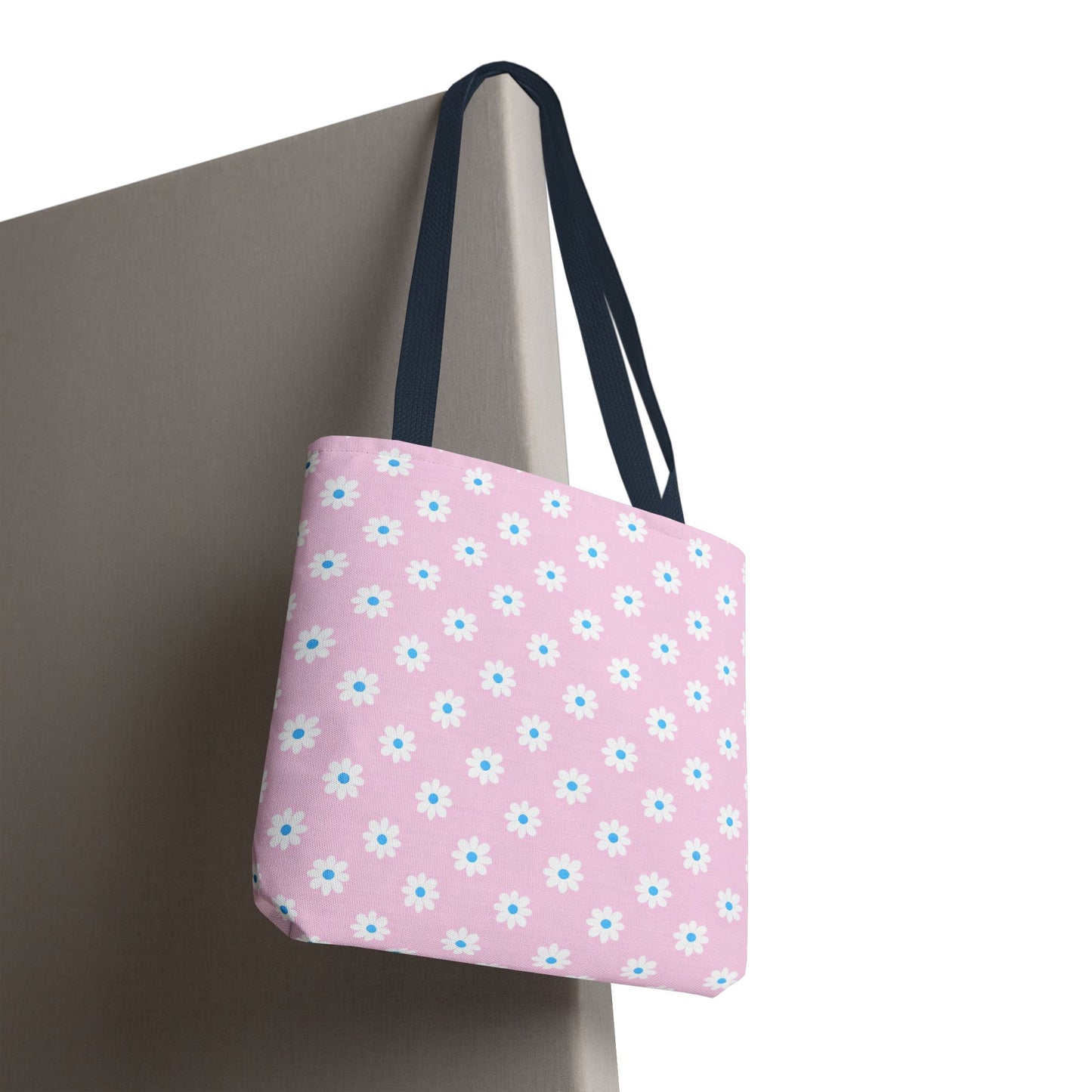 Pink Daisy Pattern Tote Bag — Floral Everyday Canvas Shopper