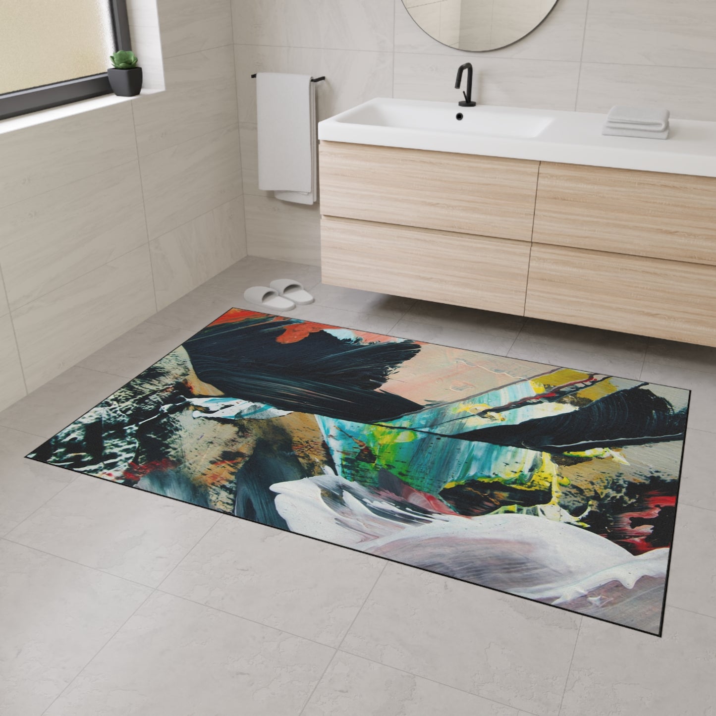 Abstract Color Splash Heavy Duty Floor Mat — Durable Artistic Entrance Rug