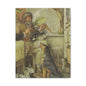 Vintage Cottage Animal Illustration Matte Canvas Print