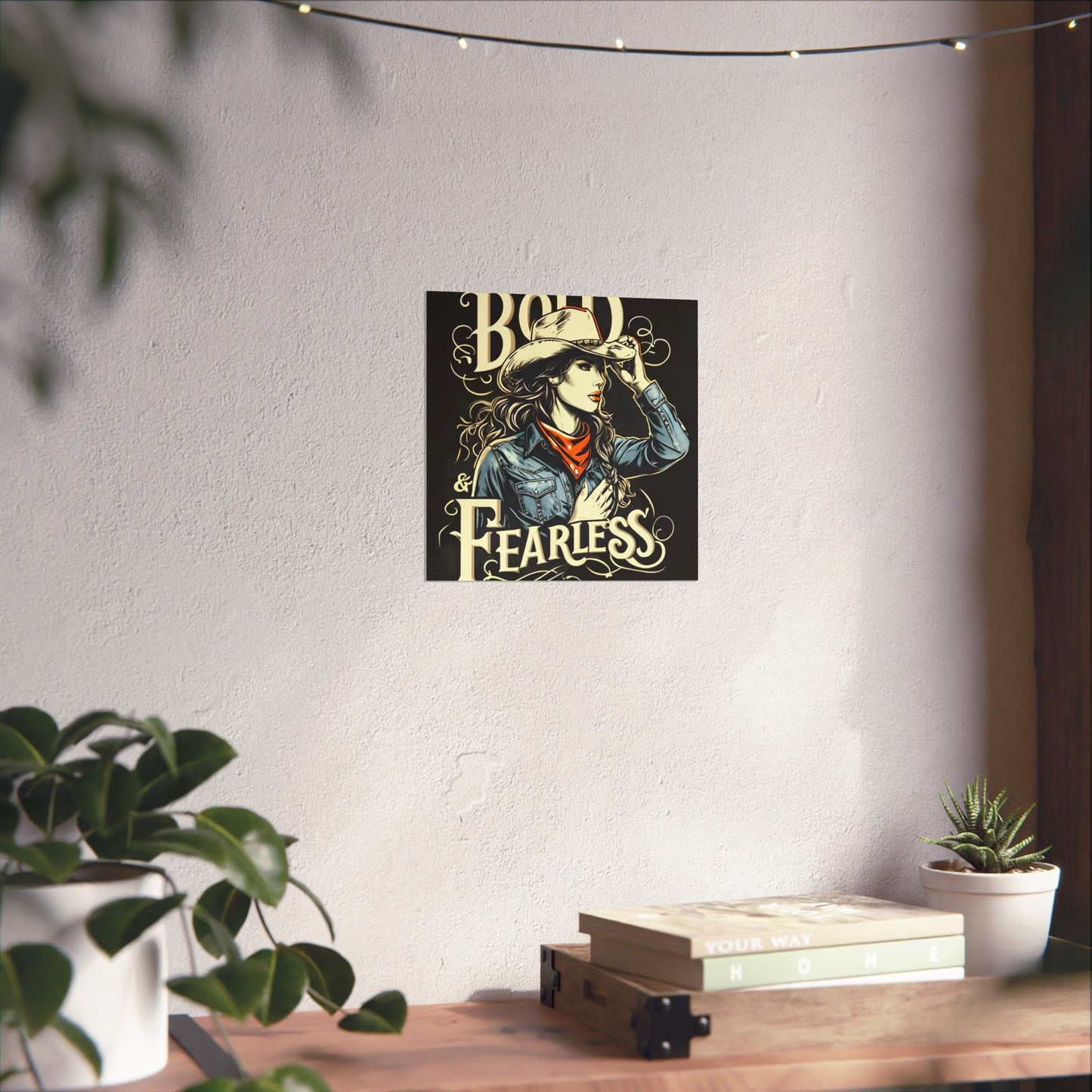 Bold & Fearless Cowboy Woman Poster — Matte Vertical Wall Art