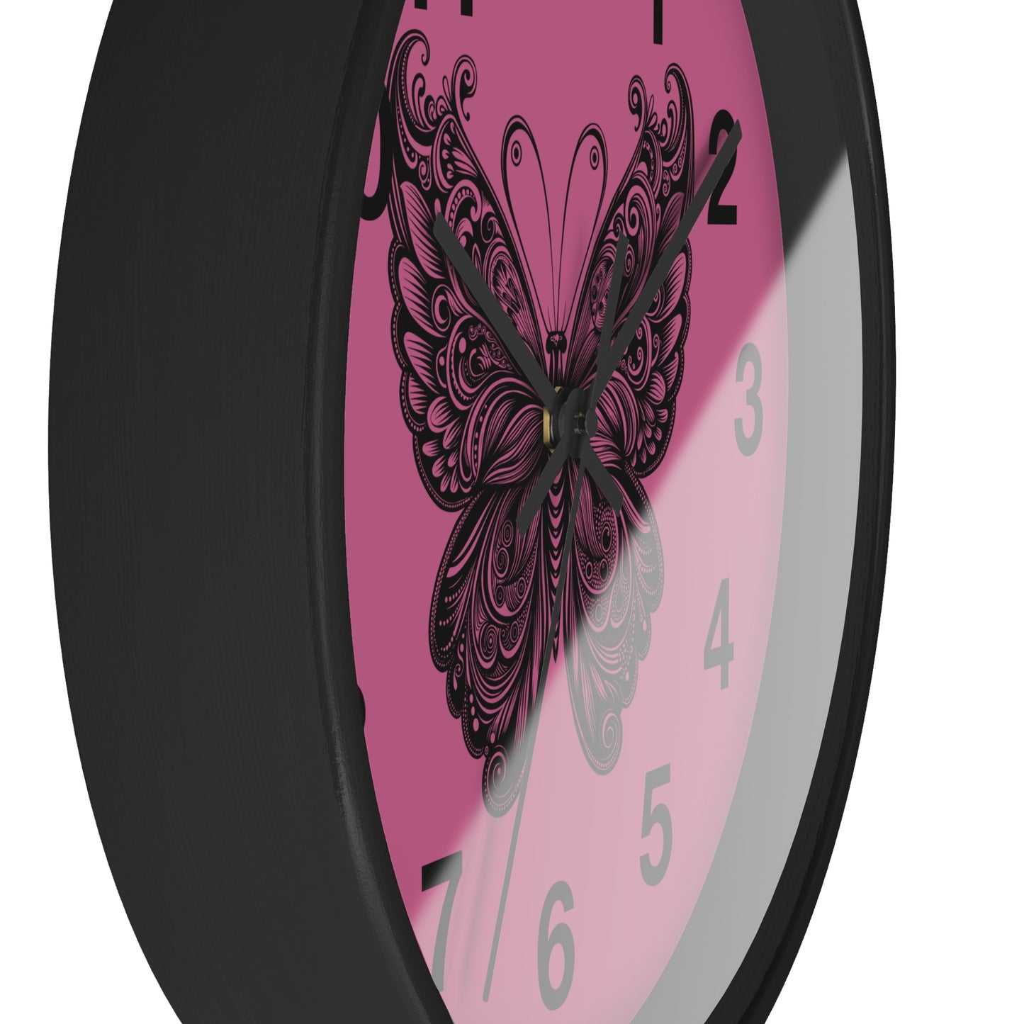 Butterfly Inspired Wall Clock | Chic Home Decor, Unique Gift for Her, Modern Timepiece, Butterfly Lover Gift, Pink Wall Clock