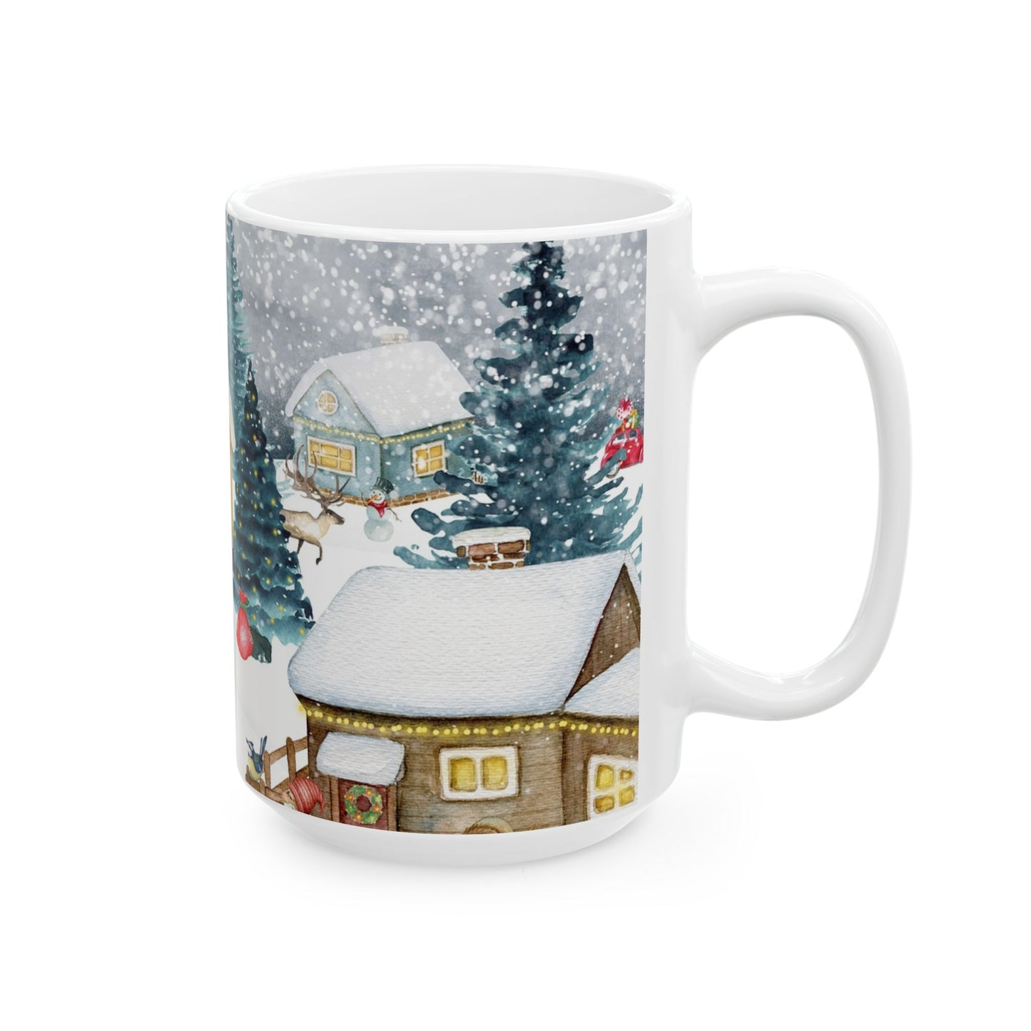 Winter Wonderland Ceramic Mug - Cozy Hot Chocolate Cup, Holiday Gift, Christmas Decor, Seasonal Kitchenware, Snowy Scene