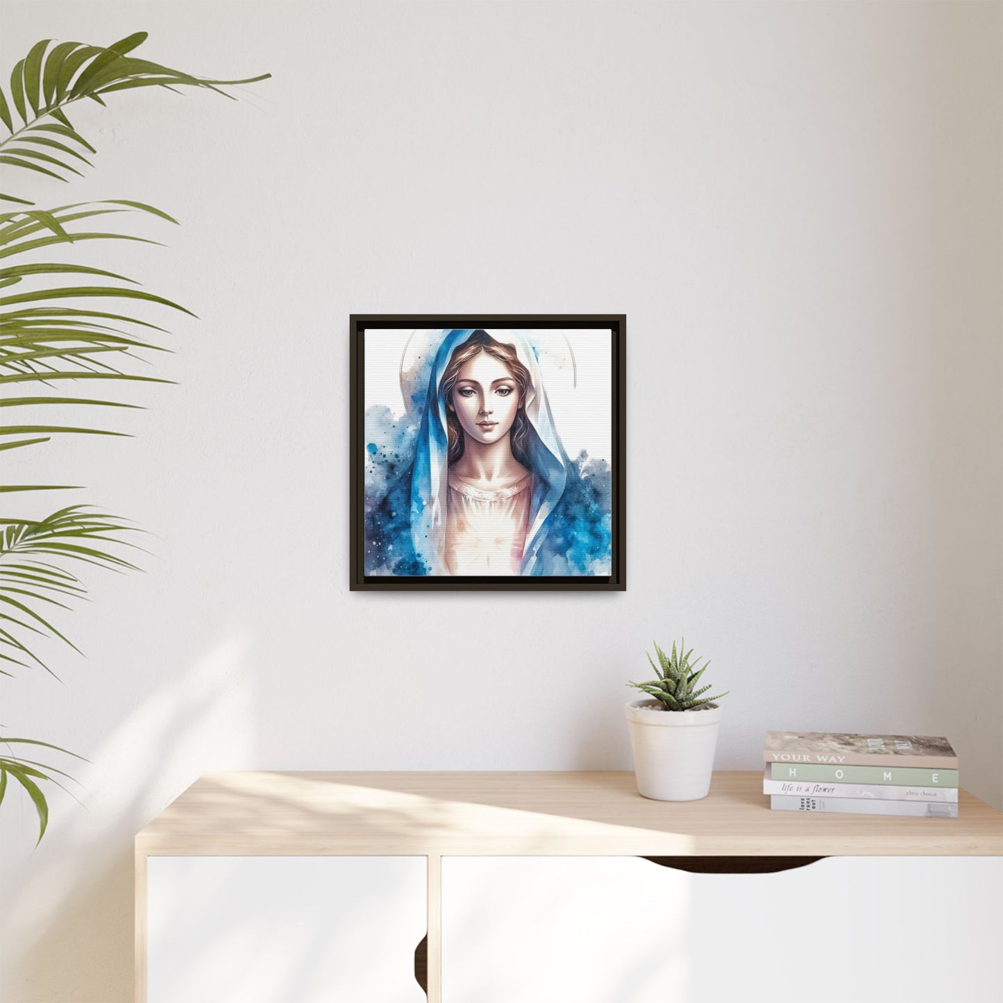 Framed Canvas Art Print, Spiritual Decor, Religious Artwork, Wall Decor, Gift for Faith, Elegant Home Decoration