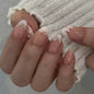 French Minimalist Nude Pink Almond Short Press On Nails