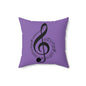 Musical Notes Pillow | Purple Throw Cushion for Music Lovers, Home Decor, Gift for Musicians, Note Design