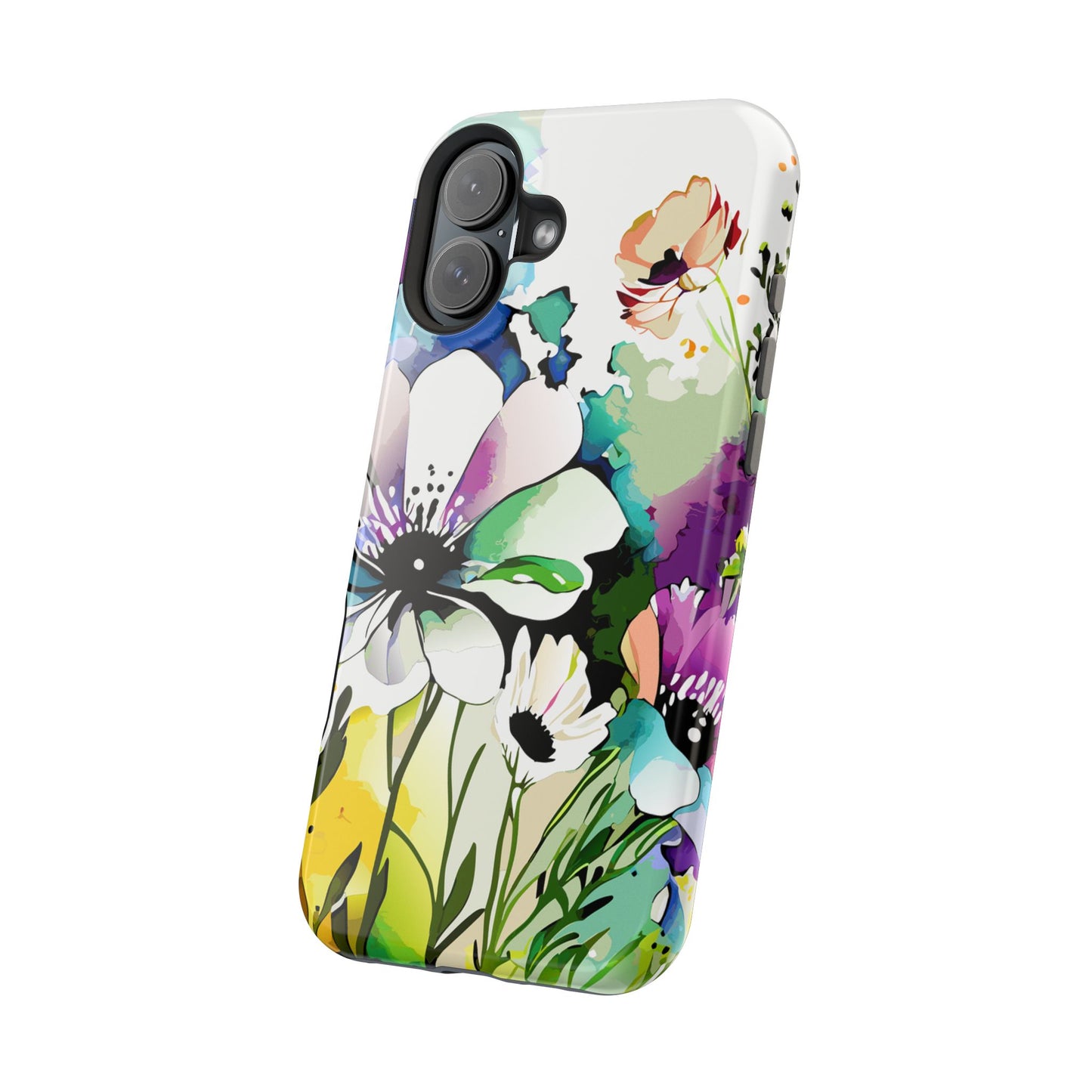 Floral Watercolor Magnetic Phone Case — Impact‑Resistant Protective Cover
