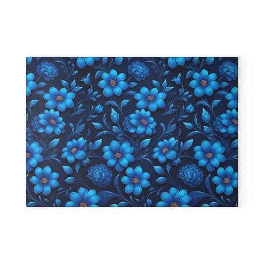 Floral Glass Cutting Board - Kitchen Decor, Gift for Home Chef, Mother's Day, Wedding Present, Cooking Accessories