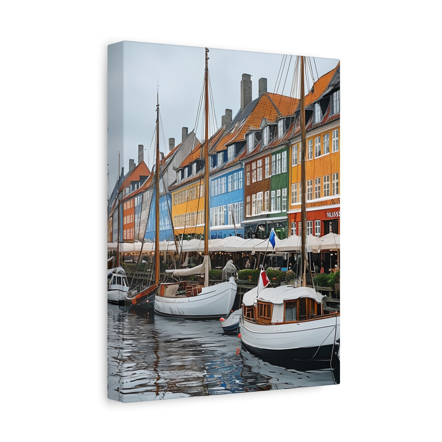 Coastal Canvas Print, Vibrant Harbor Art, Nautical Home Decor, Gift for Sailors, Maritime Wall Art