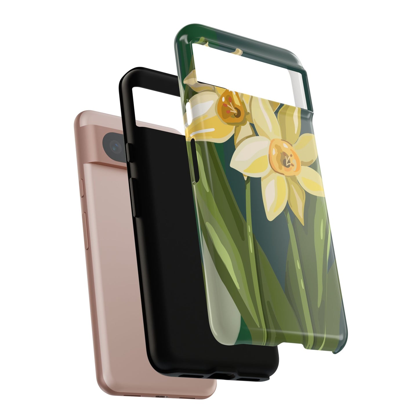 Floral Phone Case - Yellow Daffodil Design, Tough Phone Cover, Spring Decor, Floral Gift, Nature-Inspired Accessories
