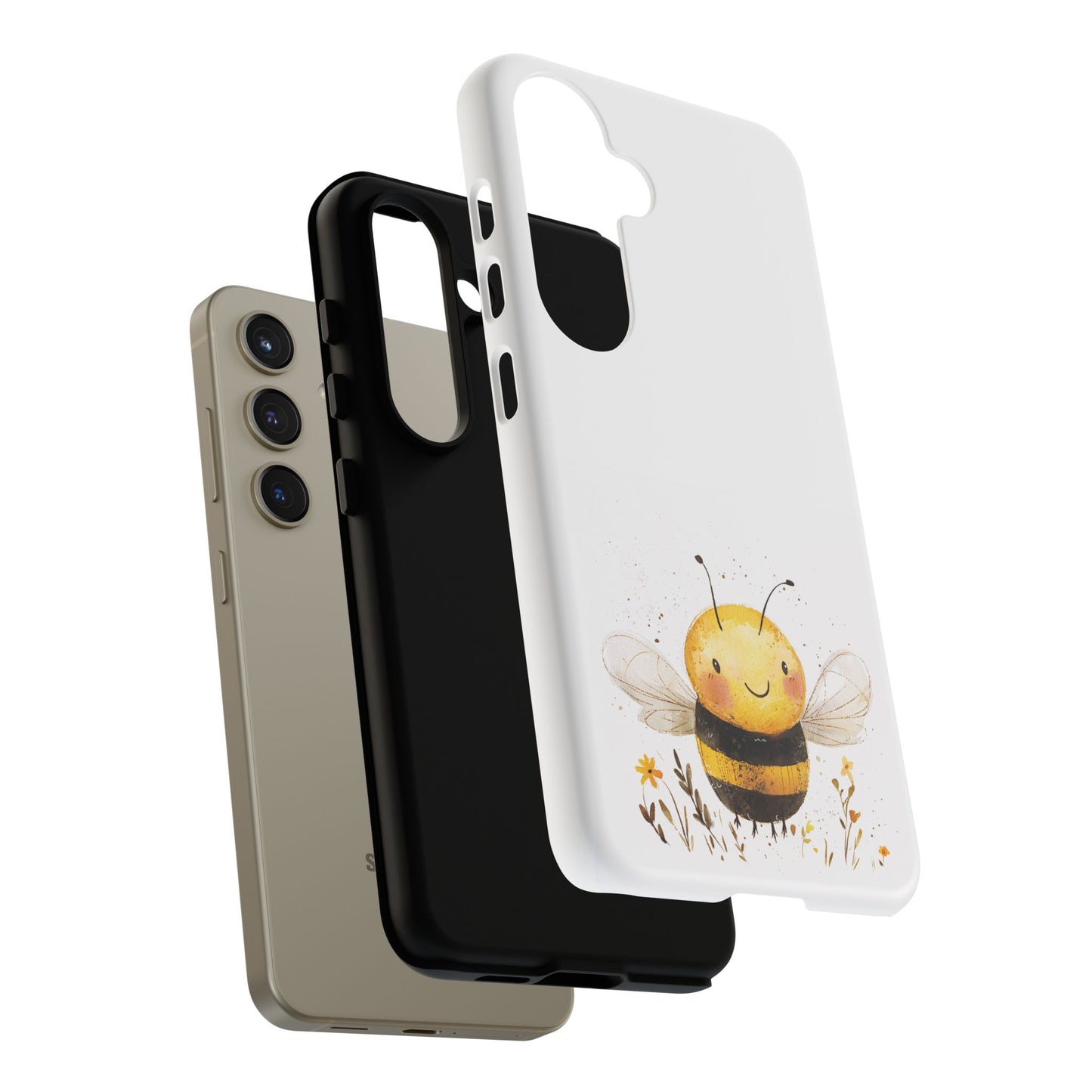 Bee Phone Case, Cute Bee Design, Tough Phone Cover, Gift for Nature Lovers, Floral Bee Mobile Case, Bee-themed Accessory