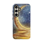 Moonlit Smile Phone Case — Starry Night Crescent Moon iPhone Cover
