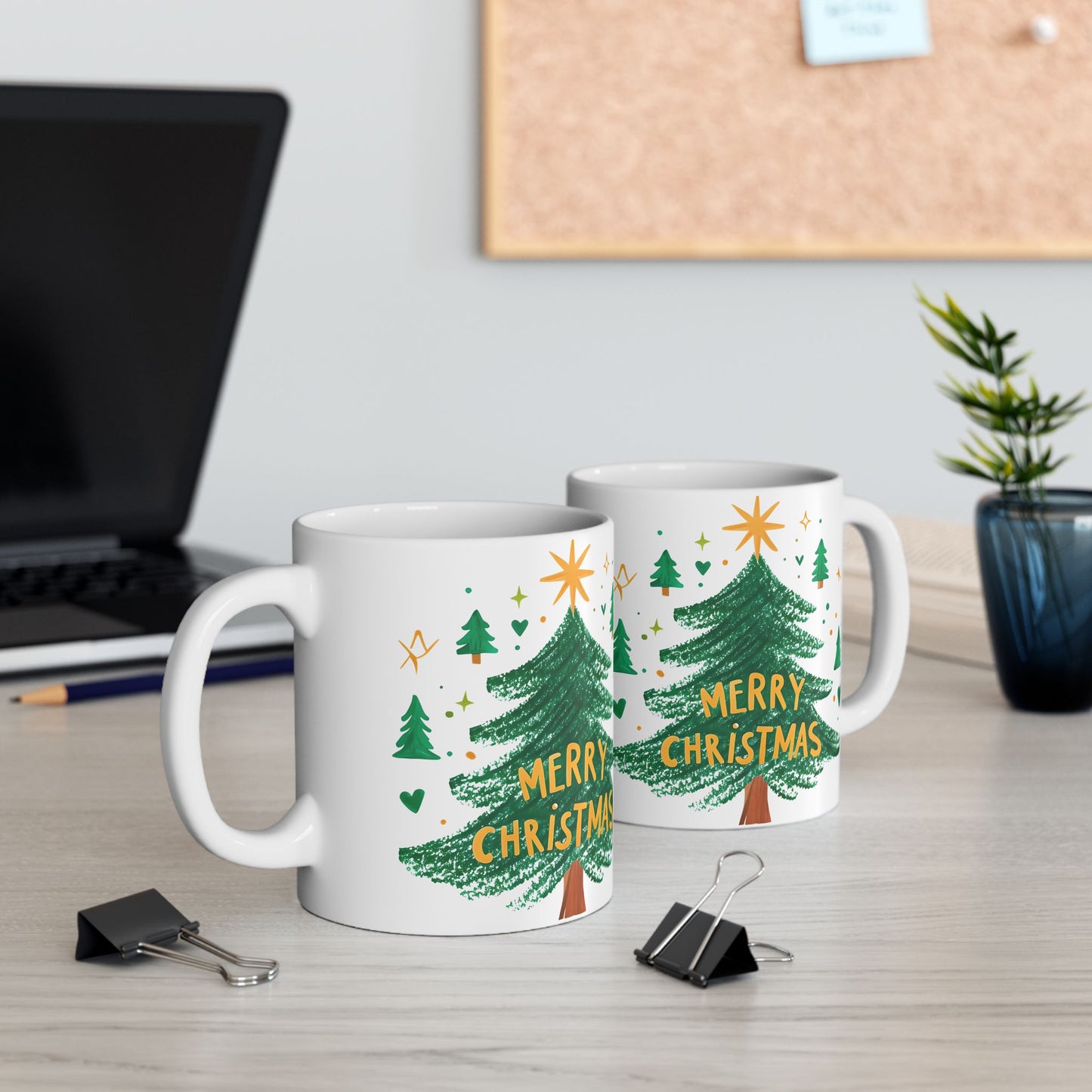Festive Christmas Ceramic Mug | Holiday Coffee Cup, Hand-painted Design, Gift for Him, Her, Family, Friends, Winter Wonderland