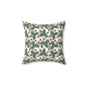 Festive Holly Square Pillow - Cozy Holiday Decor, Throw Cushion, Christmas Gift, Home Accent, Decorative Pillow