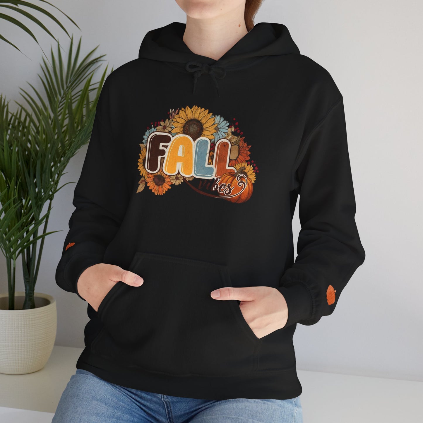Cozy Fall Vibes Hoodie, Unisex Sweatshirt for Autumn, Pumpkin Design, Perfect for Thanksgiving, Gift for Friends, Seasonal Wear