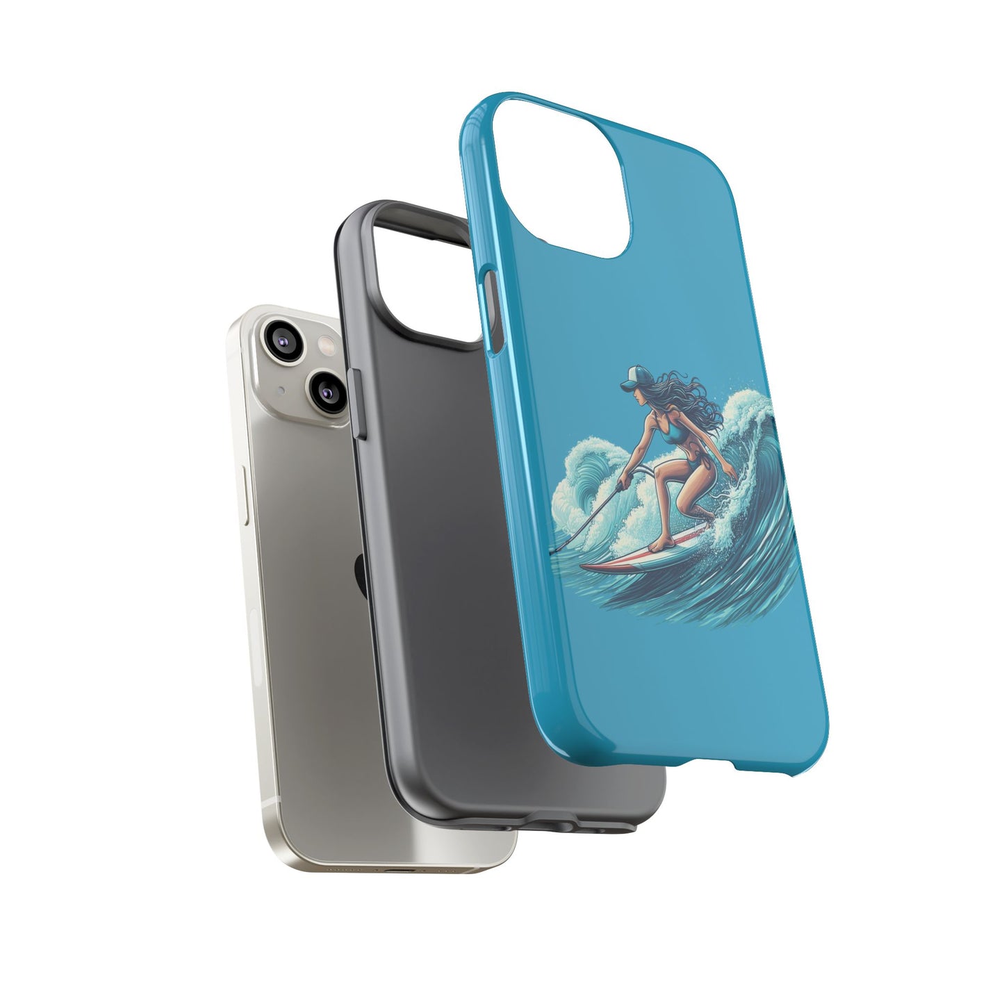 Surfing Phone Case, Coastal Vibes Phone Cover, Tough Cases for Beach Lovers, Ocean Art Phone Accessories, Summer Gift Idea