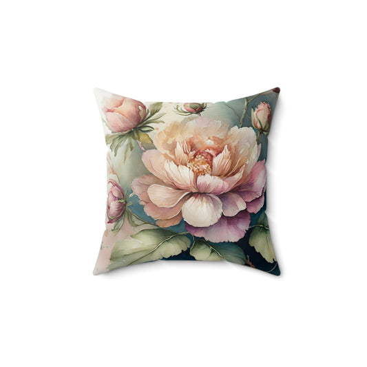 Floral Art Pillow - Elegant Home Decor, Mother's Day Gift, Vintage Accent Cushion, Botanical Square Pillow, Cozy Living Room Decor