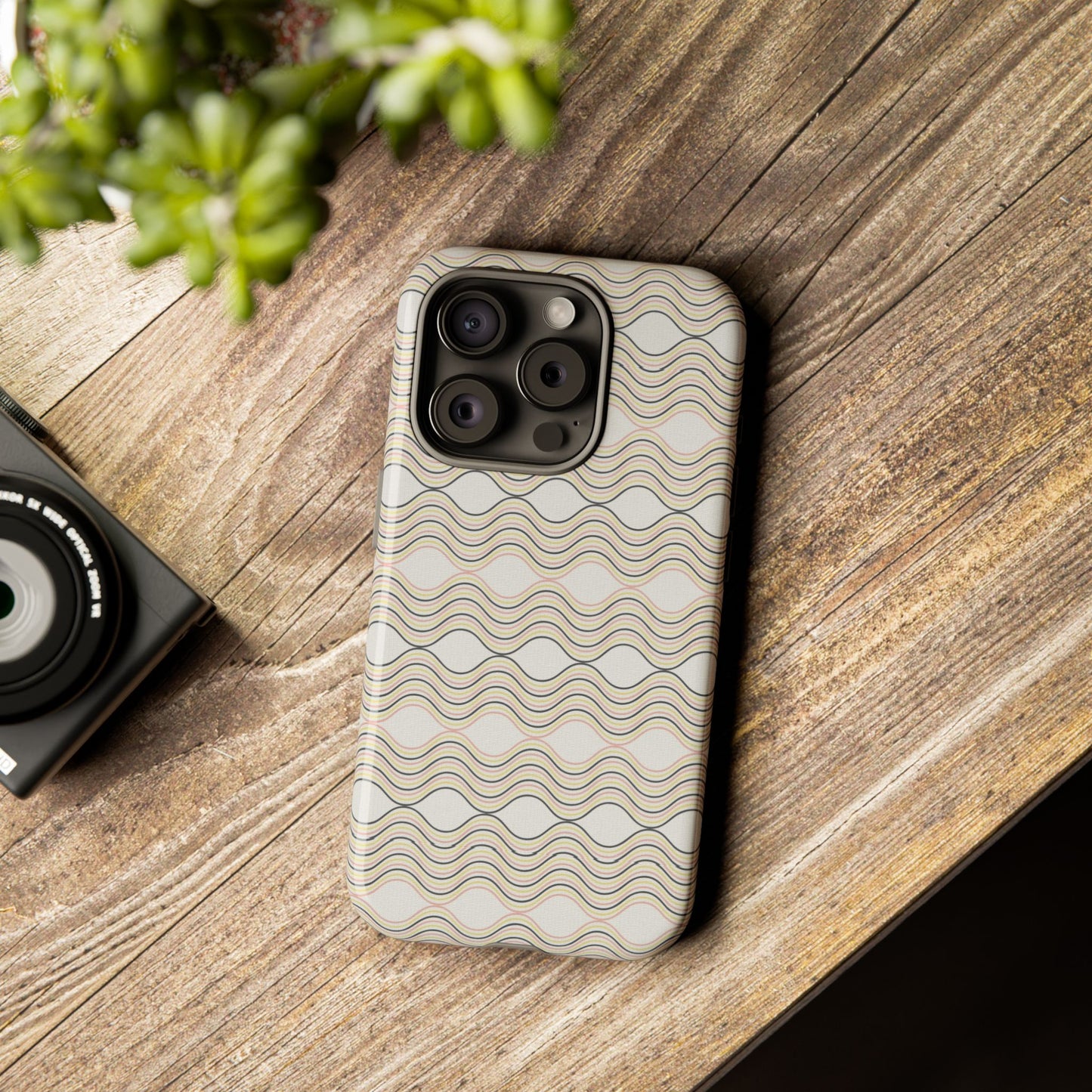 Stylish Phone Case for Tough Protection, Wavy Design, Chic Accessory, Gift for Her, Trendy Tech, Holiday Gift Idea
