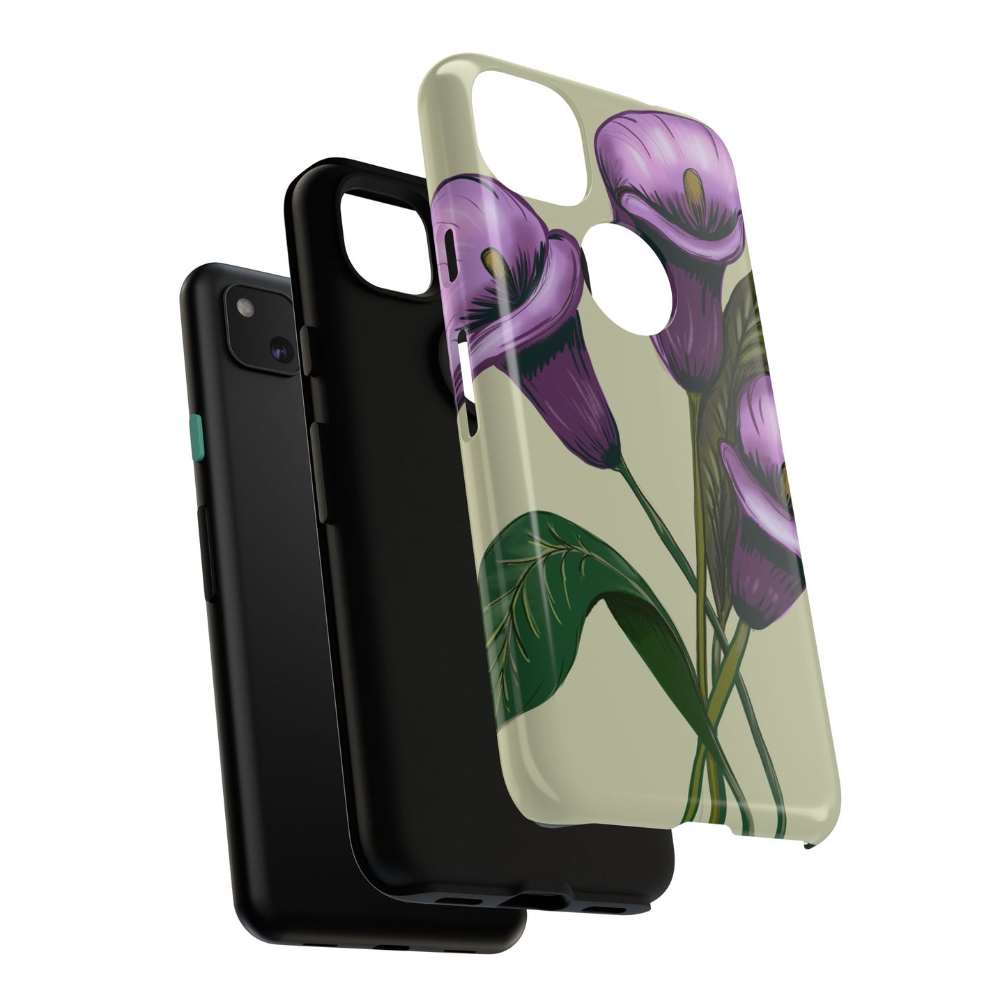 Floral Phone Case - Tough Cases, Purple Flower Design, Cell Phone Accessories, Gift for Her, Nature Lover Essentials