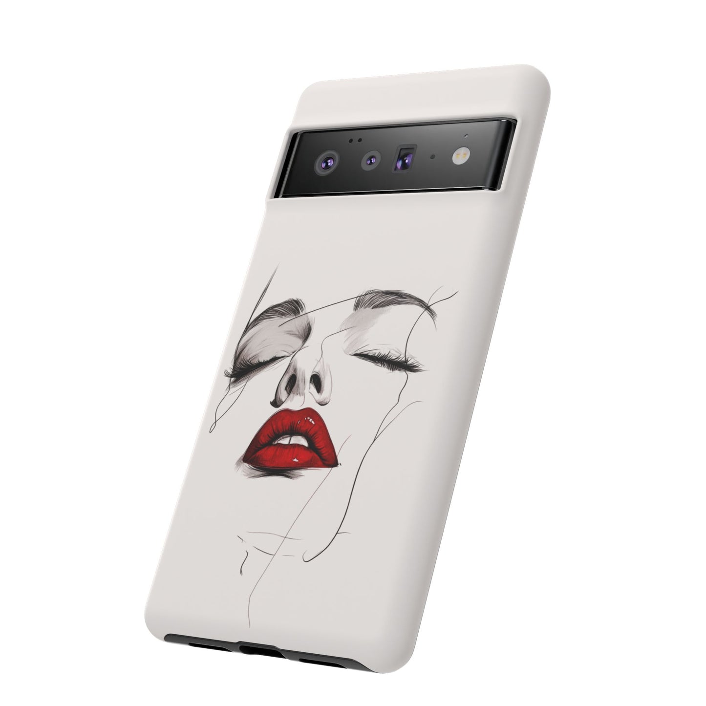 Stylish Phone Case with Artistic Lip Design, Femme Tech Accessory, Trendy Device Cover, Gift for Her, Unique Phone Accessories