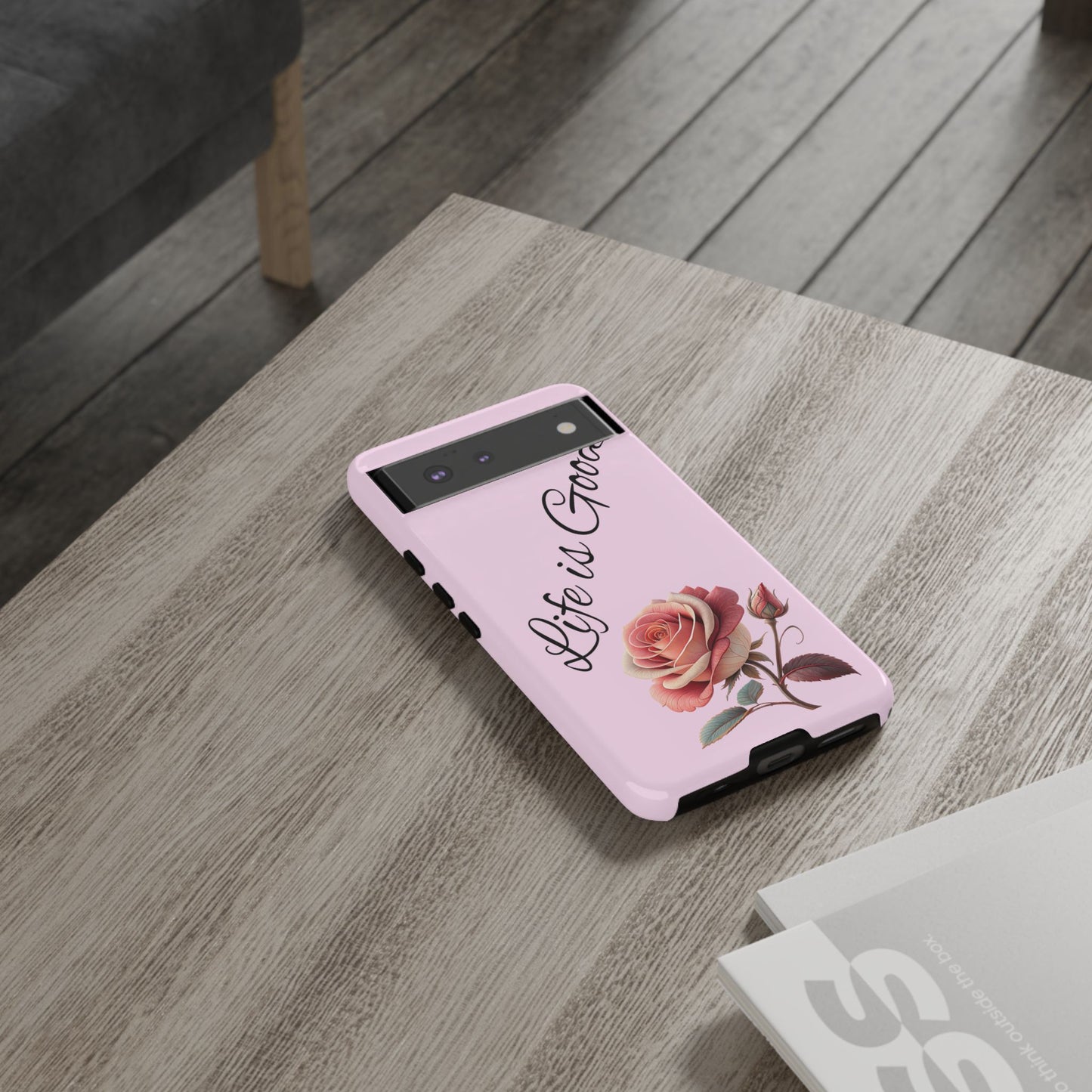 Roses & Positivity Phone Case - Floral Design, Life is Good, Tough Cases for Everyday Wear, Gift for Friends, Mother's Day, Spring [...]