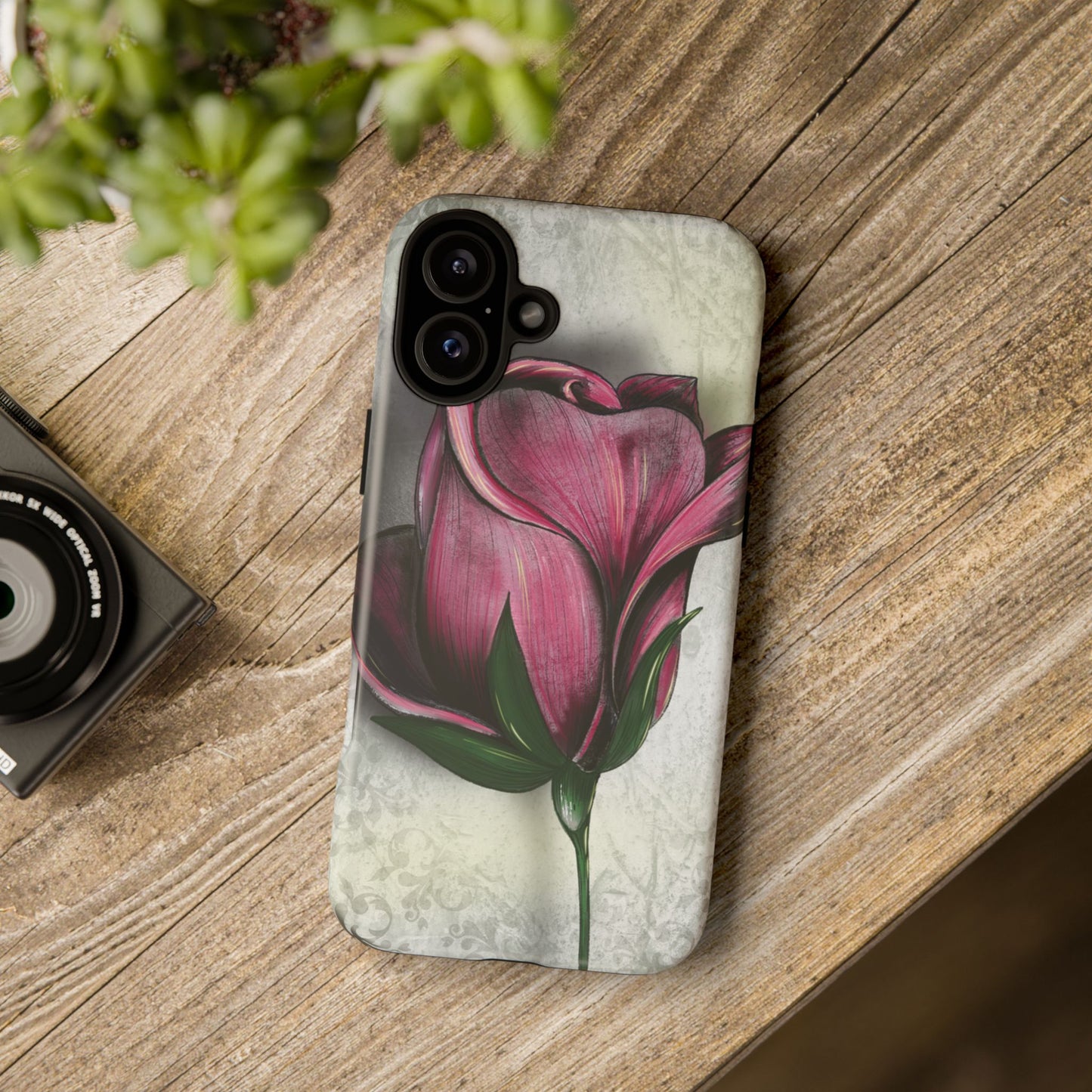 Rose Phone Case – Tough Cases, Floral Phone Cover, Gift for Her, Minimalist Design, Nature Lover's Accessory, Birthday Gift Idea