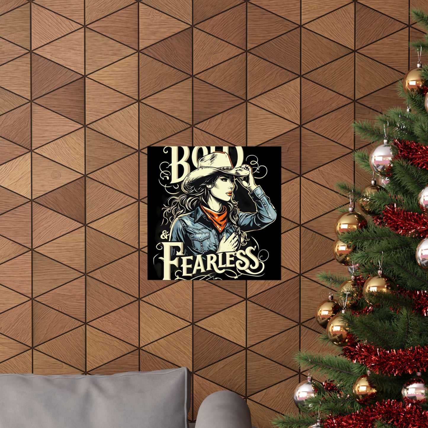 Bold & Fearless Cowboy Woman Poster — Matte Vertical Wall Art