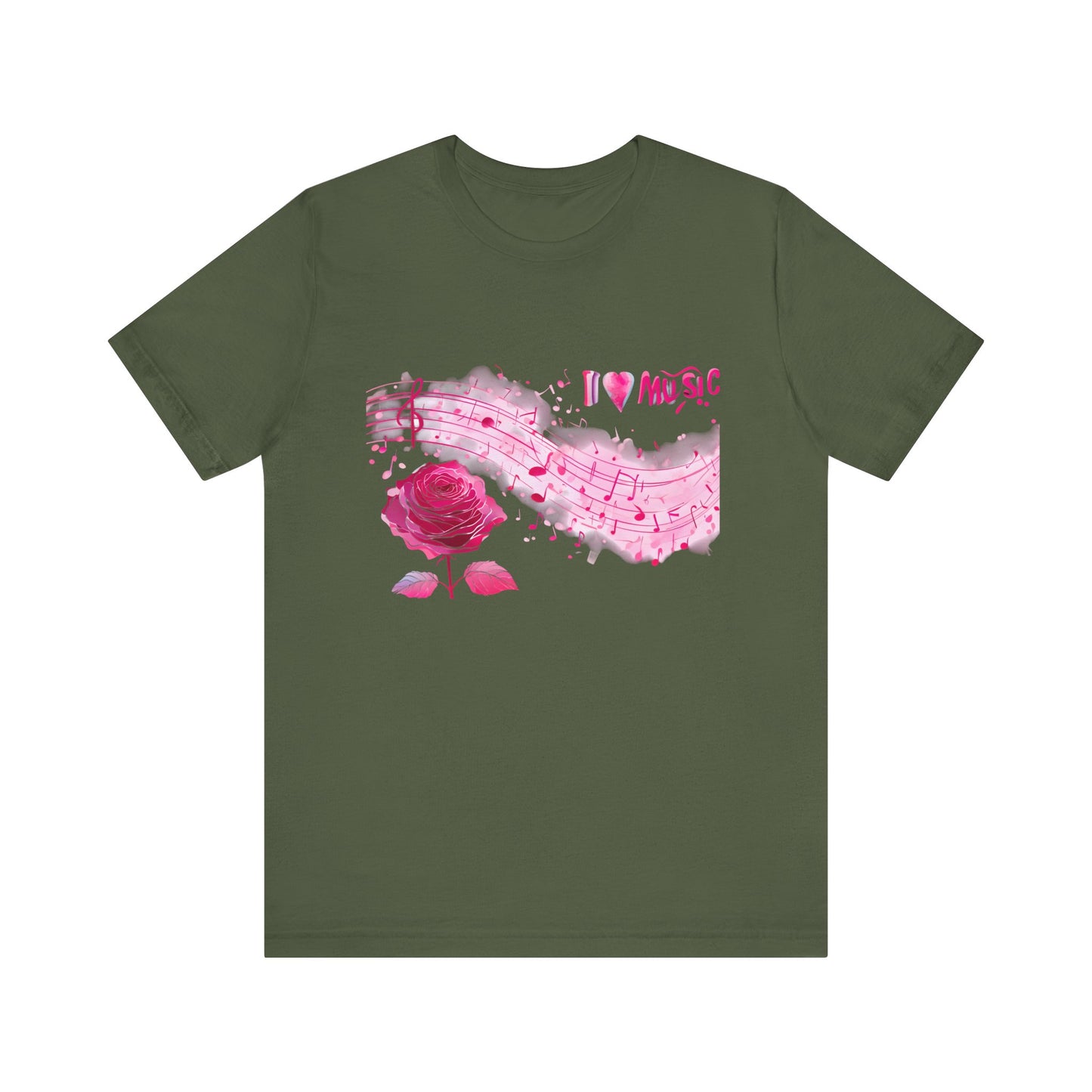 I Love Music Tee, Music Lover Shirt, Floral Music Notes Top