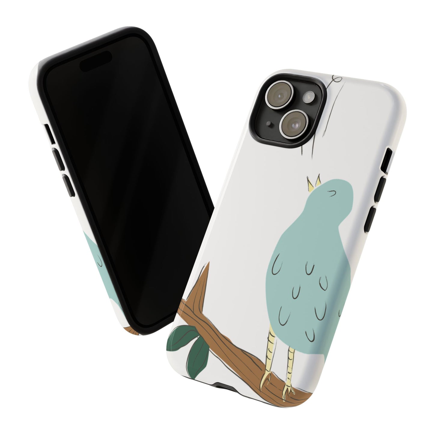 Birdsong Phone Case — Cute Blue Bird on Branch Protective Case