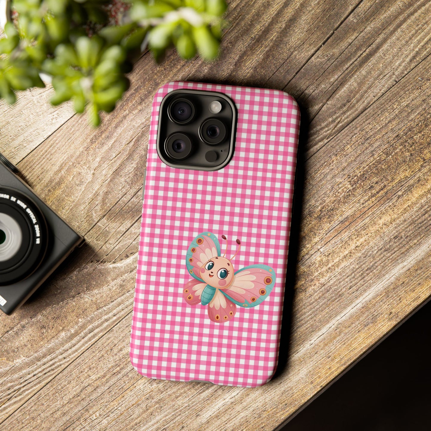Cute Butterfly Phone Case, Tough Cases, Floral Phone Accessory, Gift for Her, Spring Fashion, Kids' Birthday Present, Pastel Aesthetic