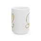 Gold Script Love Ceramic Mug — Elegant Valentine's Day Coffee Cup (11oz, 15oz)