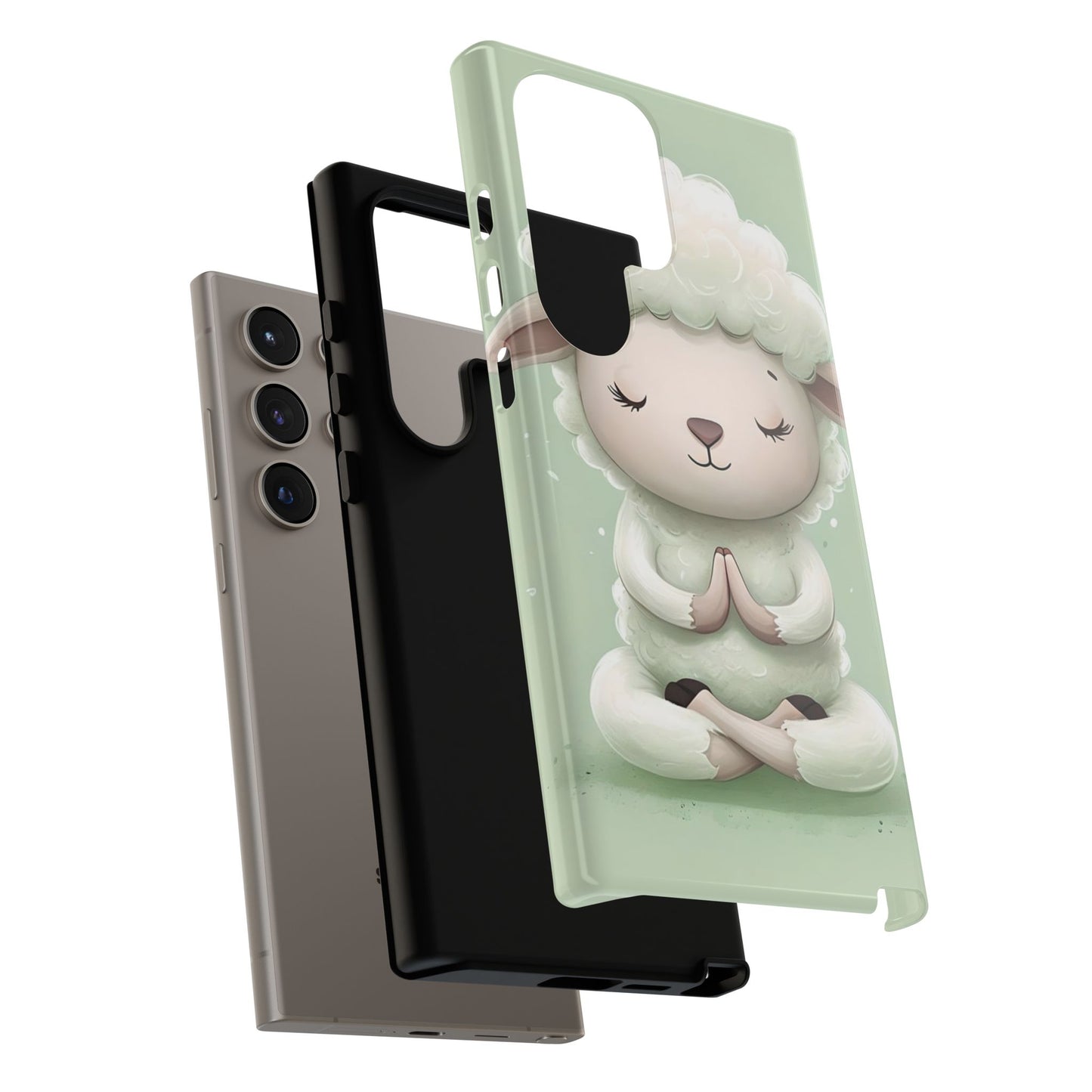 Meditating Lamb Phone Case — Cute Pastel Protective iPhone Cover