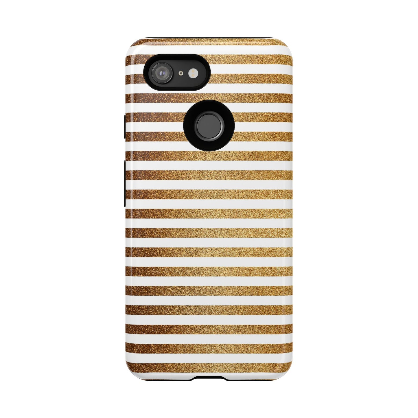 Glamorous Gold Striped Phone Case | Tough Cases, Stylish Phone Cover, Chic Accessories, Gift for Her, Fashionable Tech