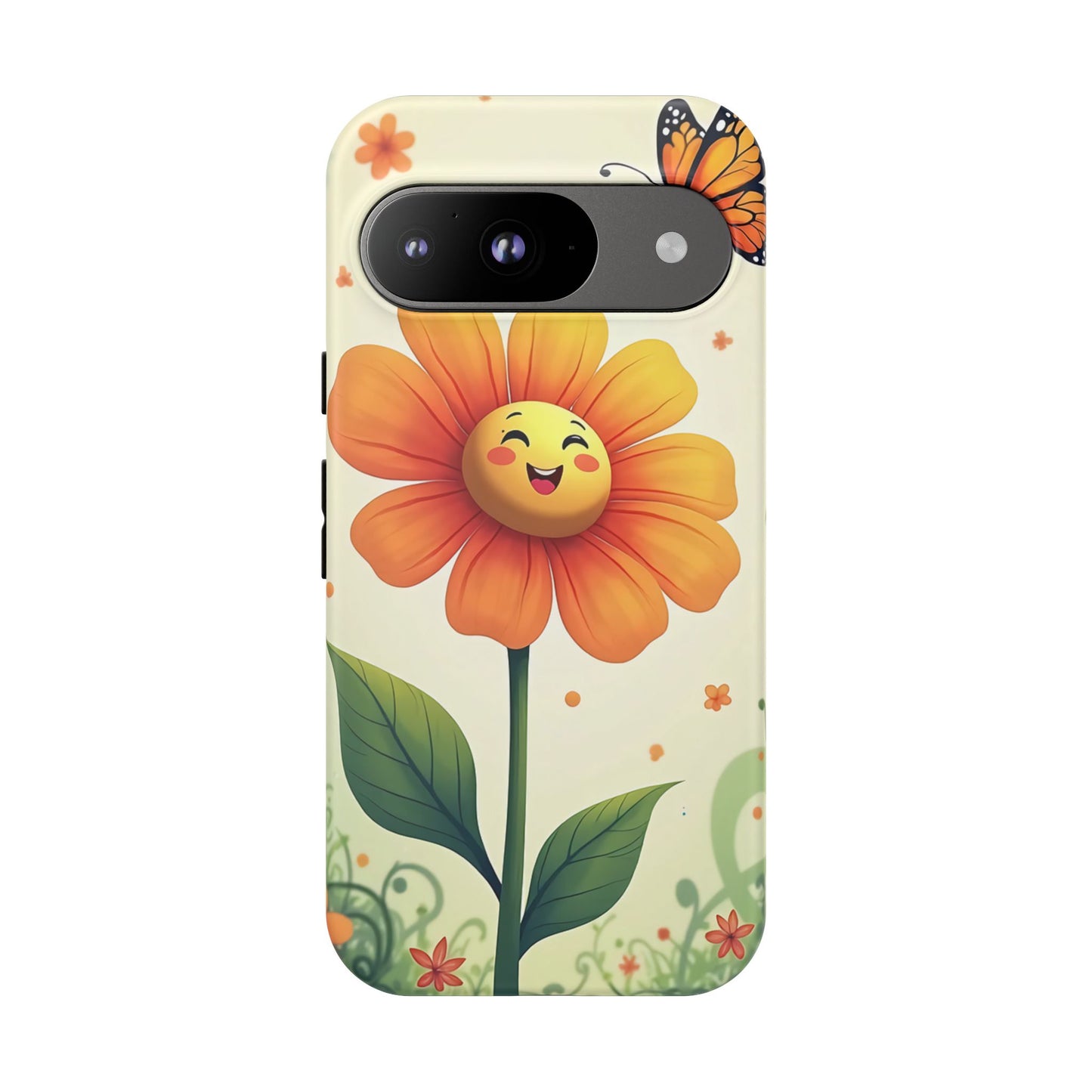 Floral Phone Case with Butterfly Design, Cute Flower Phone Cover for Nature Lovers, Eco-Friendly Gift, Spring Vibes, Birthday Present