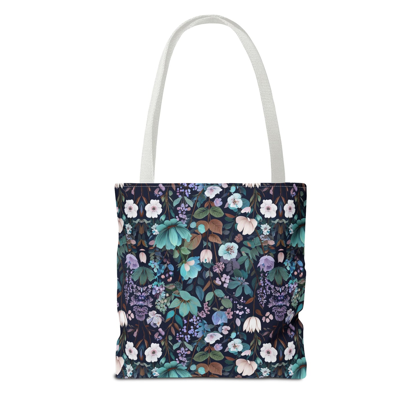 Floral Nightfall Tote Bag — Dark Botanical All-Over Print