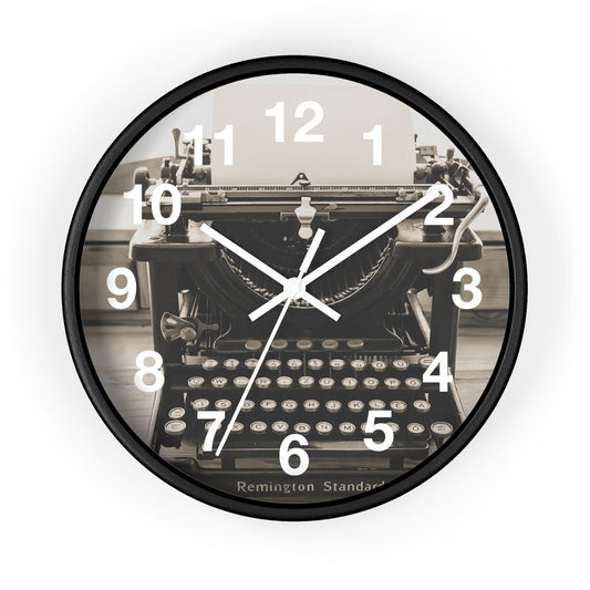 Vintage Typewriter Wall Clock, Antique Decor, Home Office Wall Art, Gifts for Writers, Retro Style Clock, Timeless Design