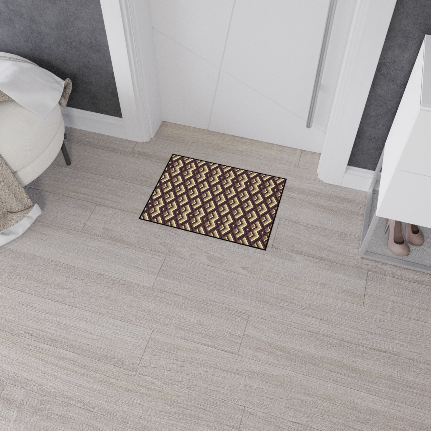 Geometric Retro Diamond Heavy-Duty Floor Mat