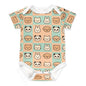 Faux Cotton Short Sleeve Baby Romper cutie animals