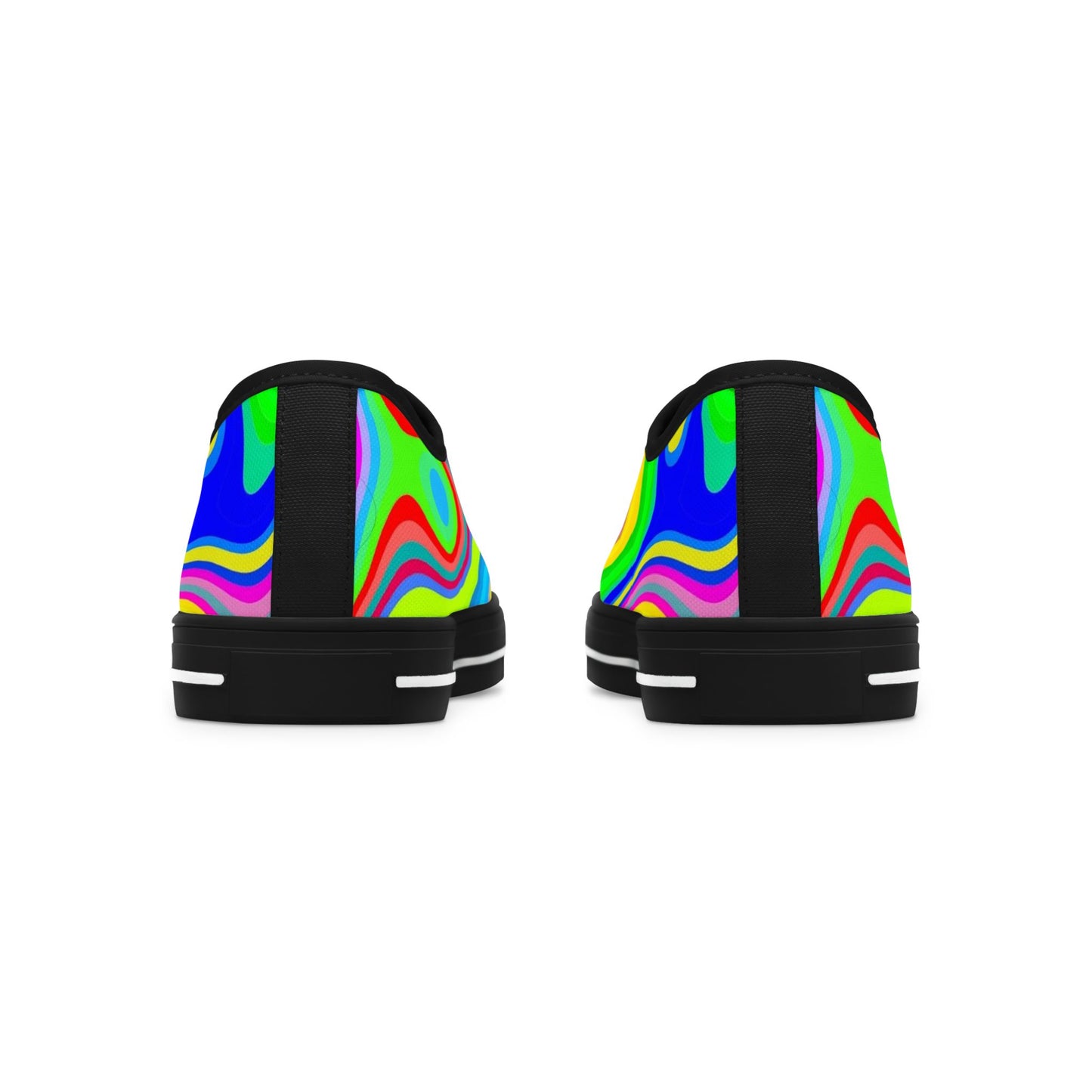 Low Top Sneakers — Vibrant Psychedelic Swirl Women's Canvas Shoes