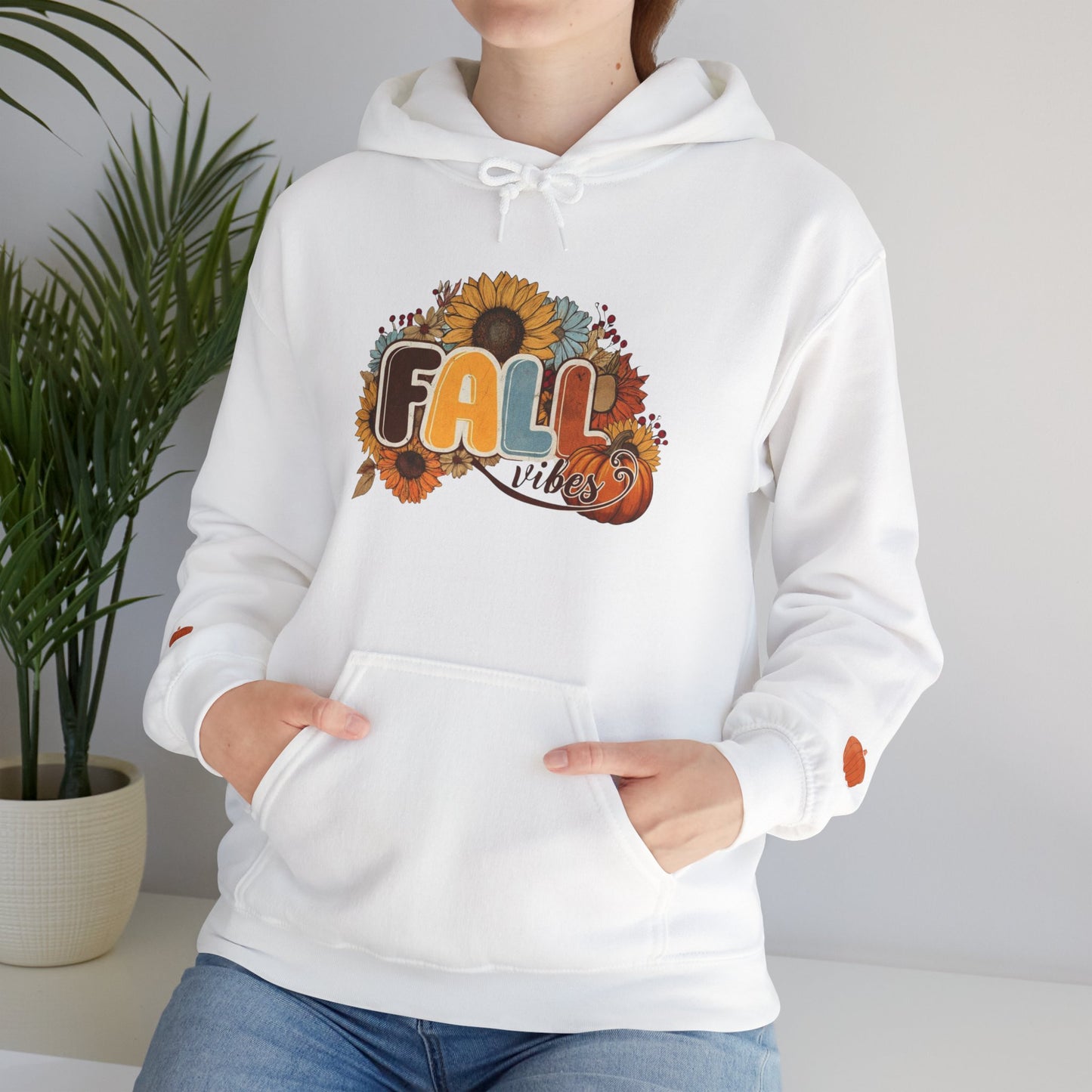 Cozy Fall Vibes Hoodie, Unisex Sweatshirt for Autumn, Pumpkin Design, Perfect for Thanksgiving, Gift for Friends, Seasonal Wear