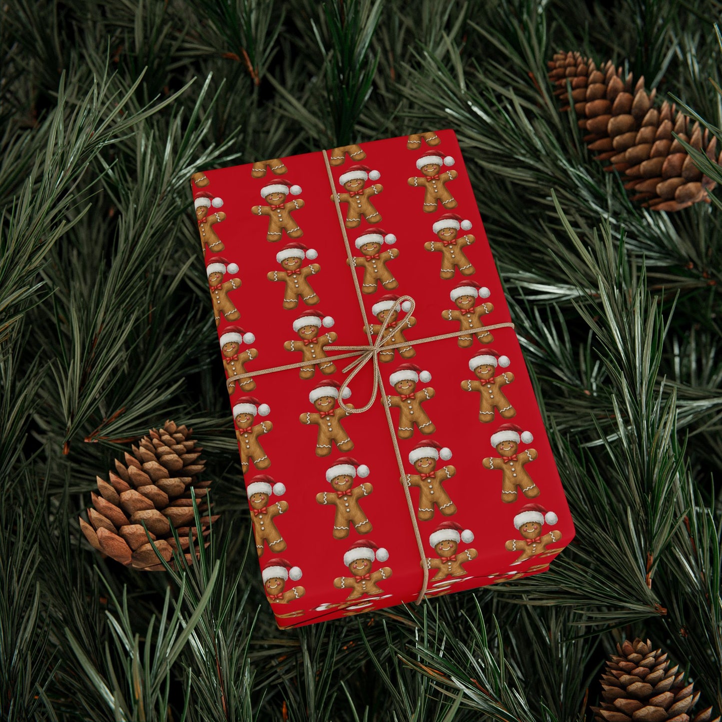 Festive Wrapping Paper for Gift-Giving, Christmas Wrap, Holiday Decorations, Gift Wrap for Birthdays, Gingerbread Theme