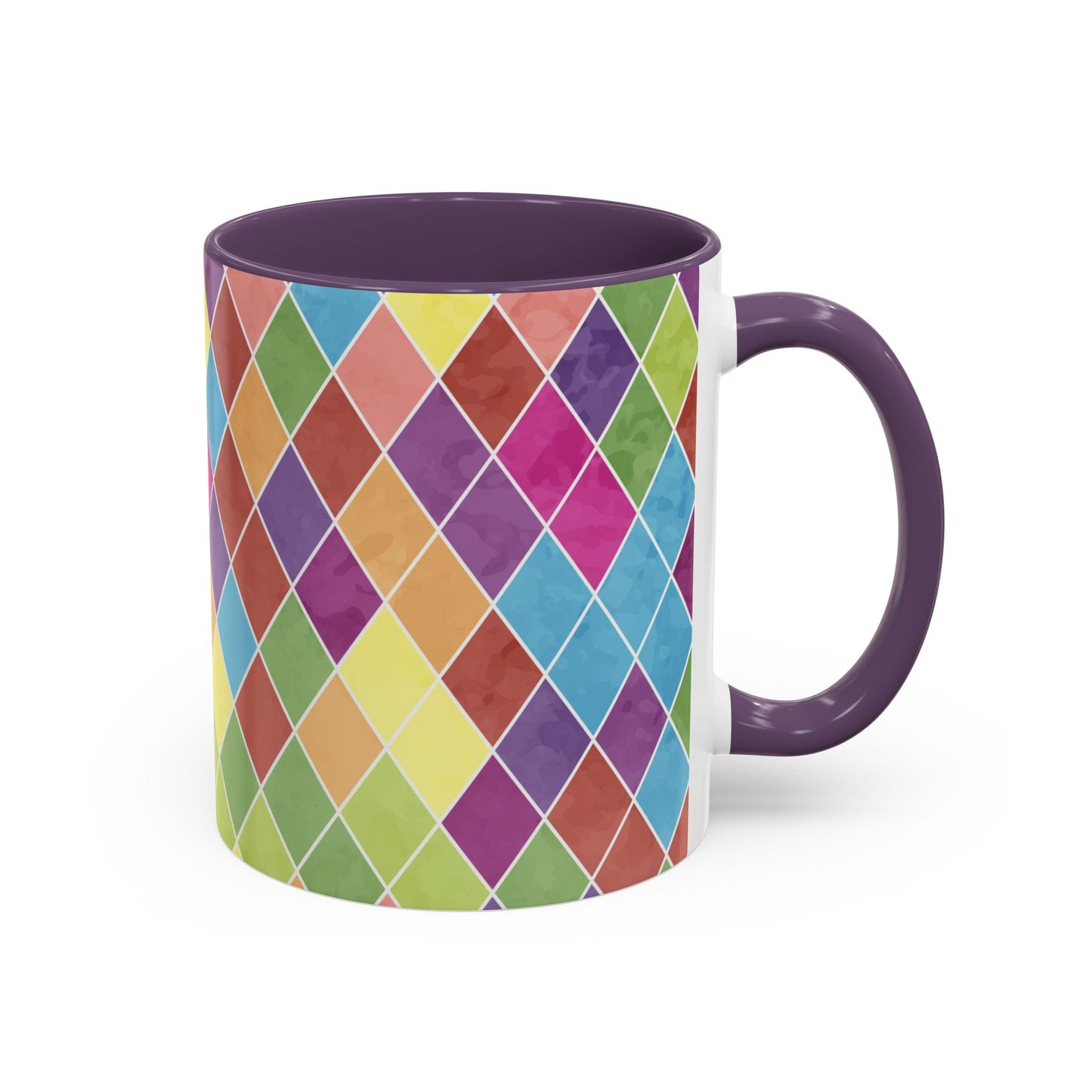 Colorful Diamond Pattern Coffee Mug, Coffee Lover Gift, Bright Kitchen Decor, Artistic Mug, Vibrant Drinkware