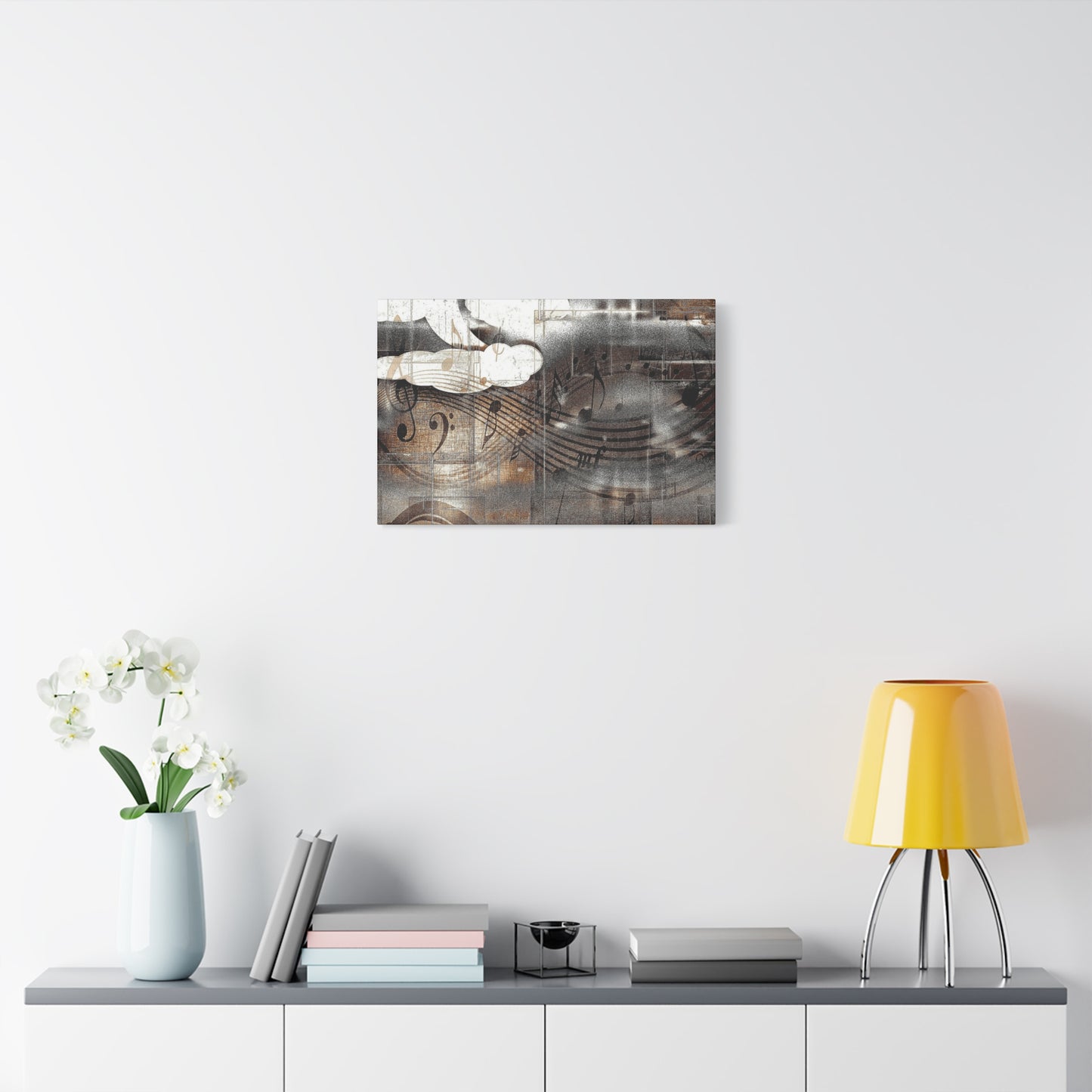 Abstract Musical Notes Matte Stretched Canvas Art (1.25")