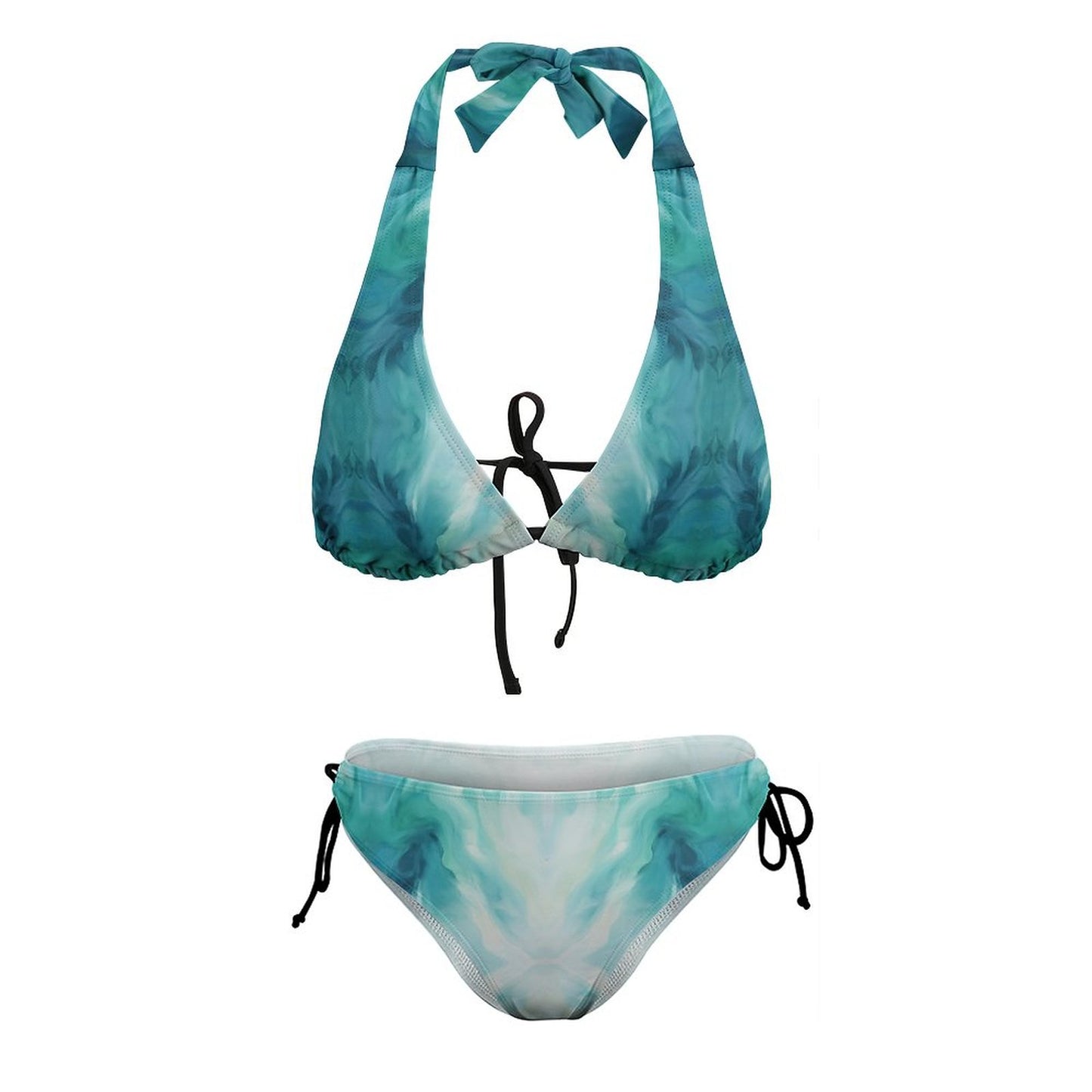 Two Piece Halter Swimsuit Ocean Blue
