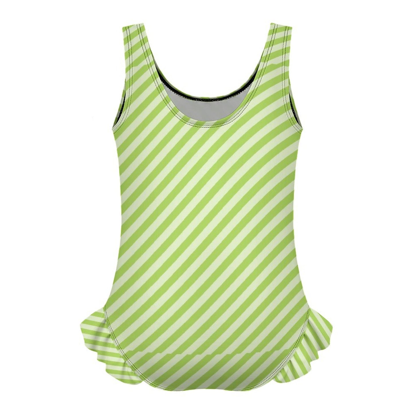 Girls Ruffle Trim One Piece Swimwear