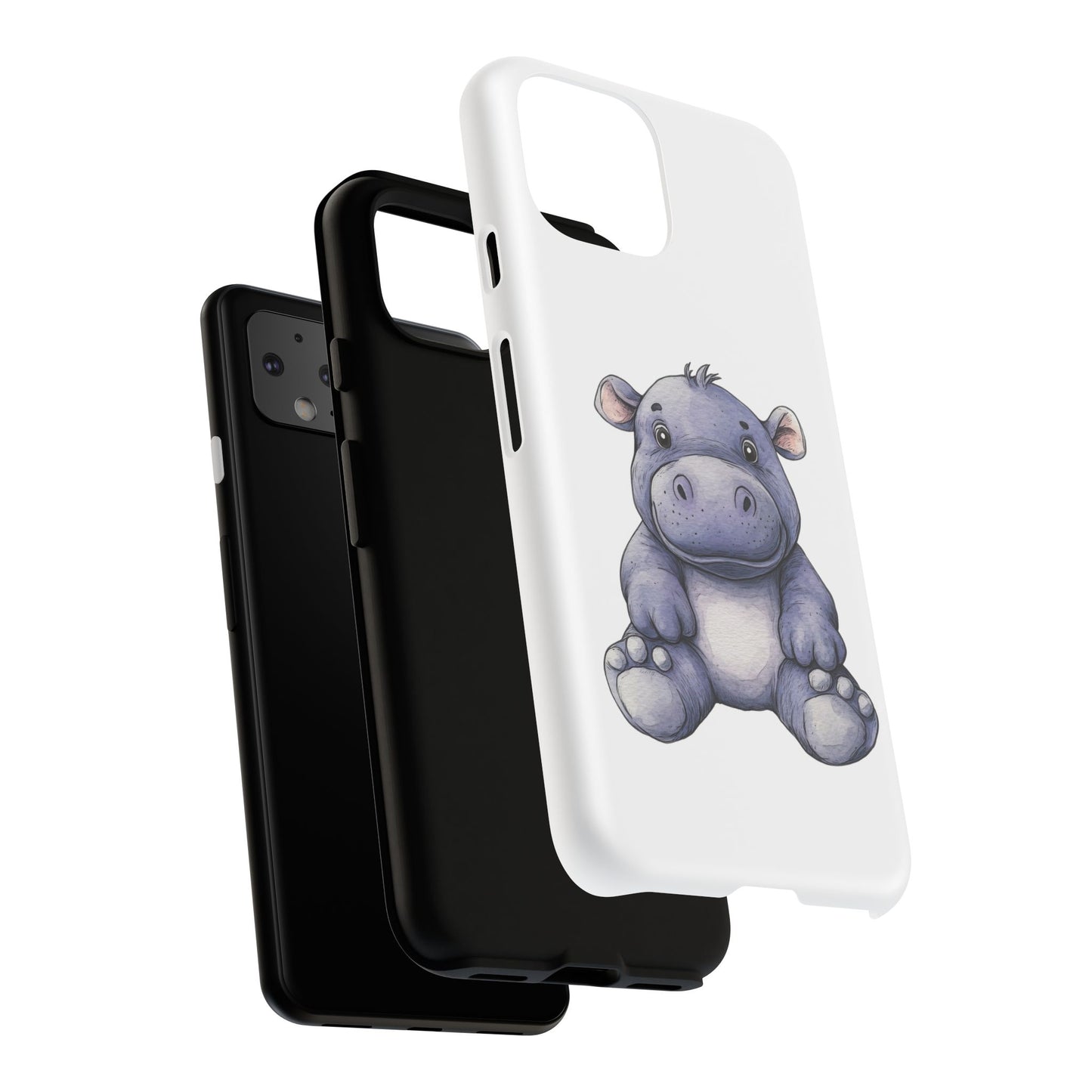 Cute Hippo Phone Case, Unique Tough Cases, Animal Lover Gift, Cute Animal Design, Baby Animal Phone Accessory