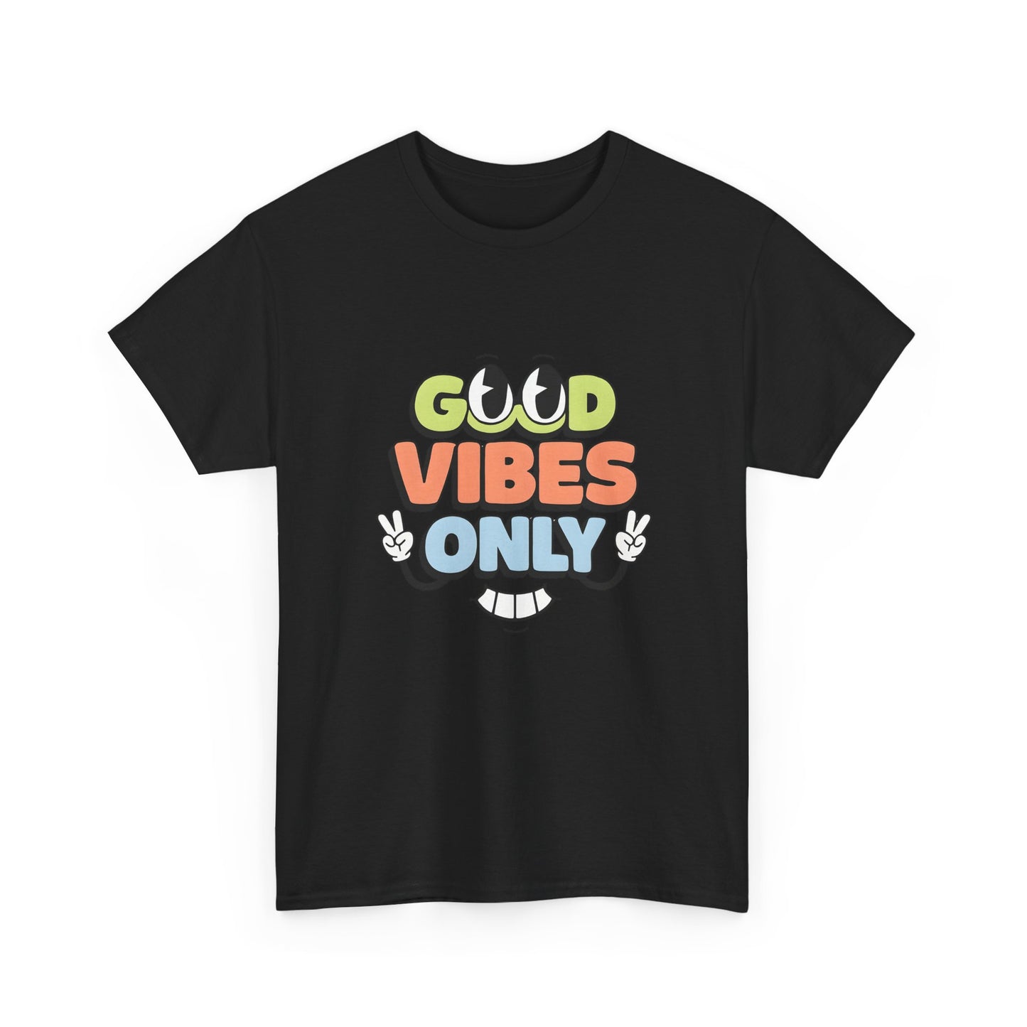 Good Vibes Only Unisex Heavy Cotton Tee, Casual Tee, Positive Message Shirt, Summer Fashion, Gift for Friends, Outdoor Wear
