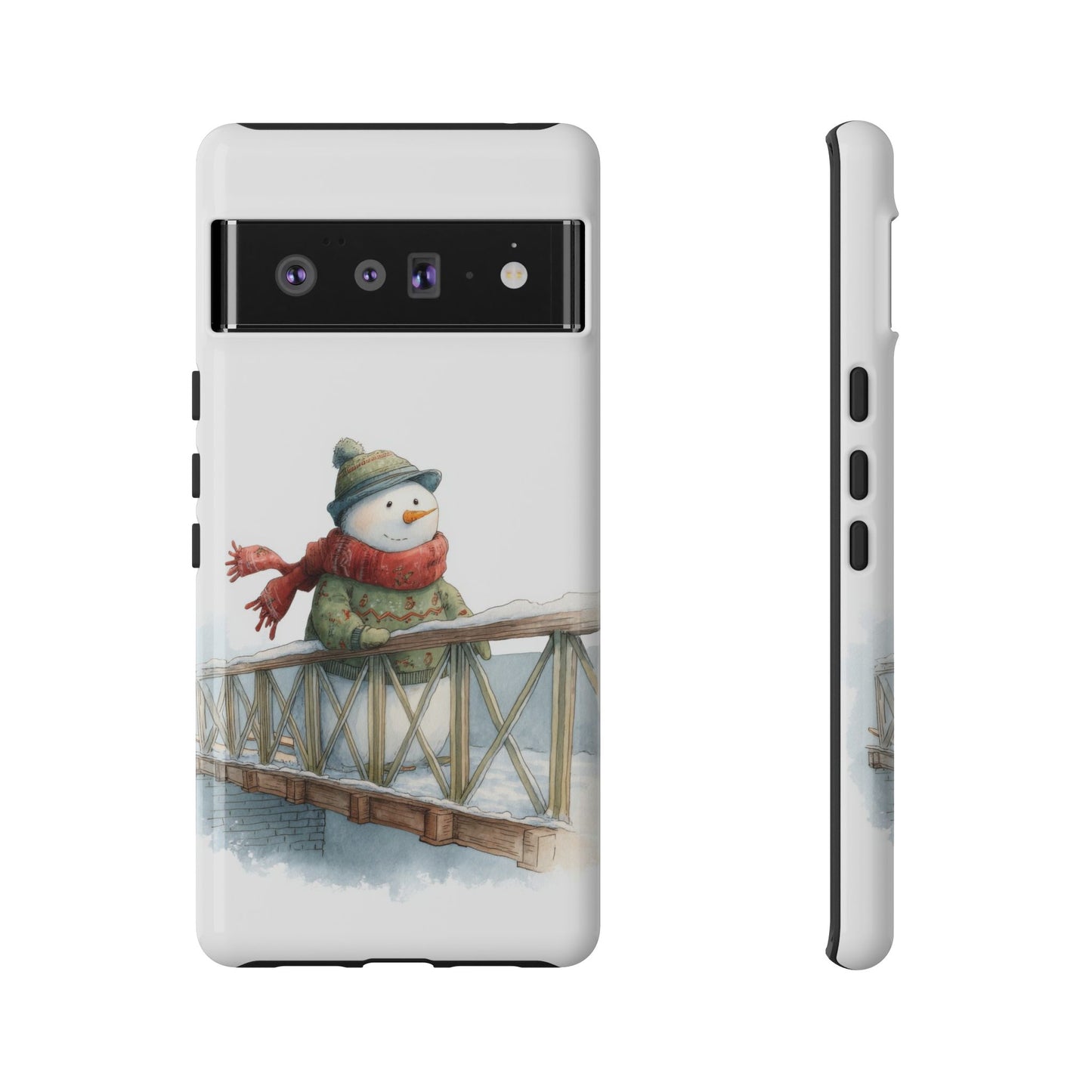 Snowman Phone Case – Winter Holiday Gift, Cute Snowman Design, Winter Accessories, Protective Phone Case, Unique Christmas Present