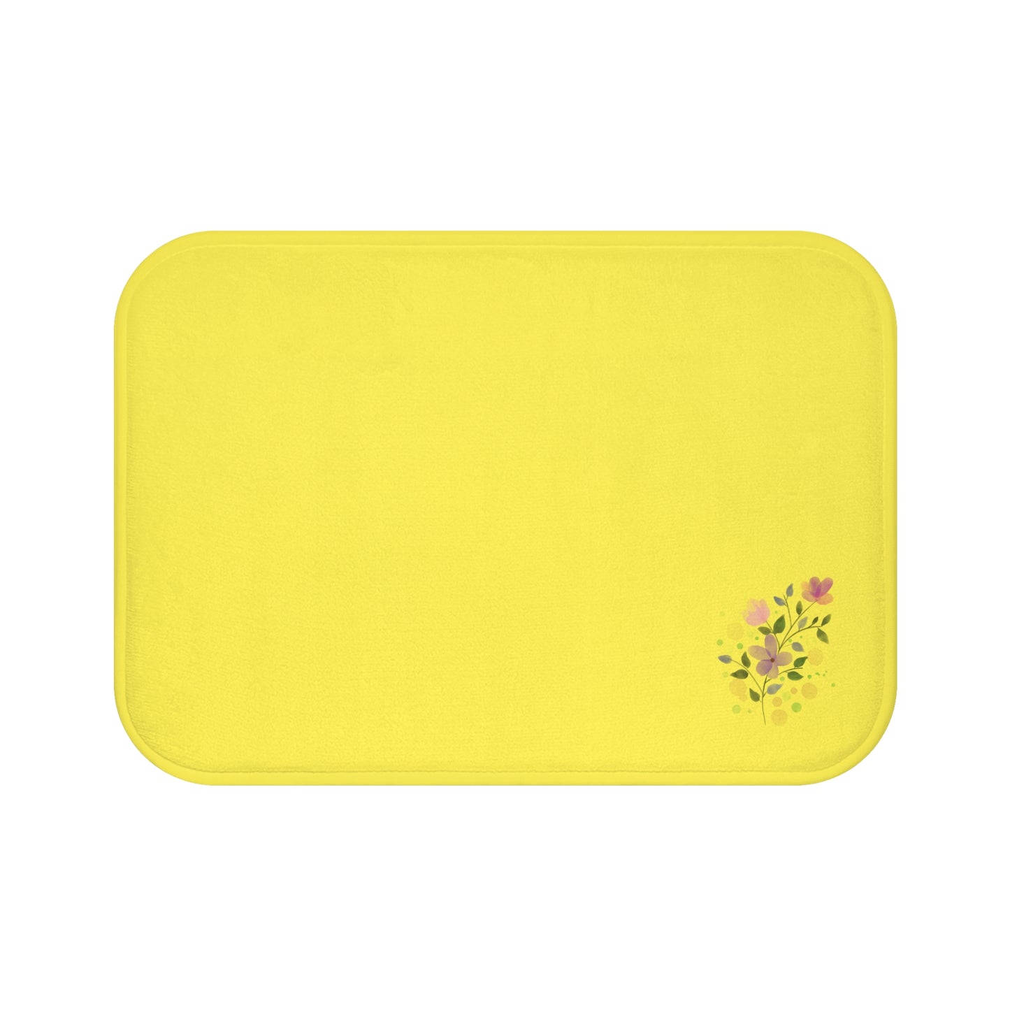 Bright Yellow Floral Bath Mat - Cozy Bathroom Decor, Non-Slip Area Rug, Spring Vibes, Gift for Home, Mother's Day, Summer